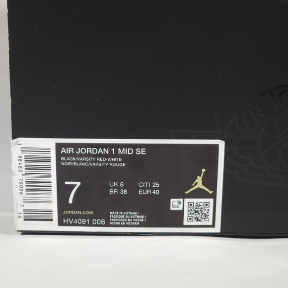 Jordan 1 Mid Patent Bred Size 8.5W/7M - Picture 5 of 5